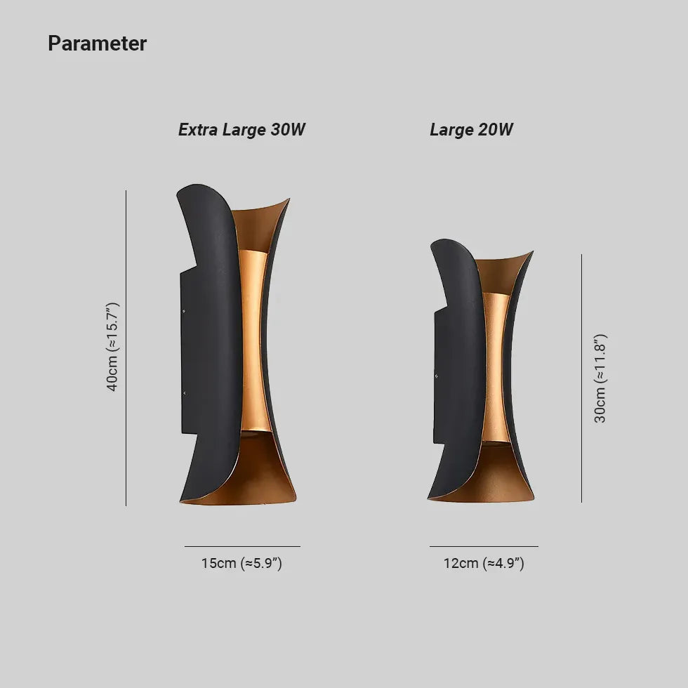 Svarta och Guld Vägglampor Utomhus LED