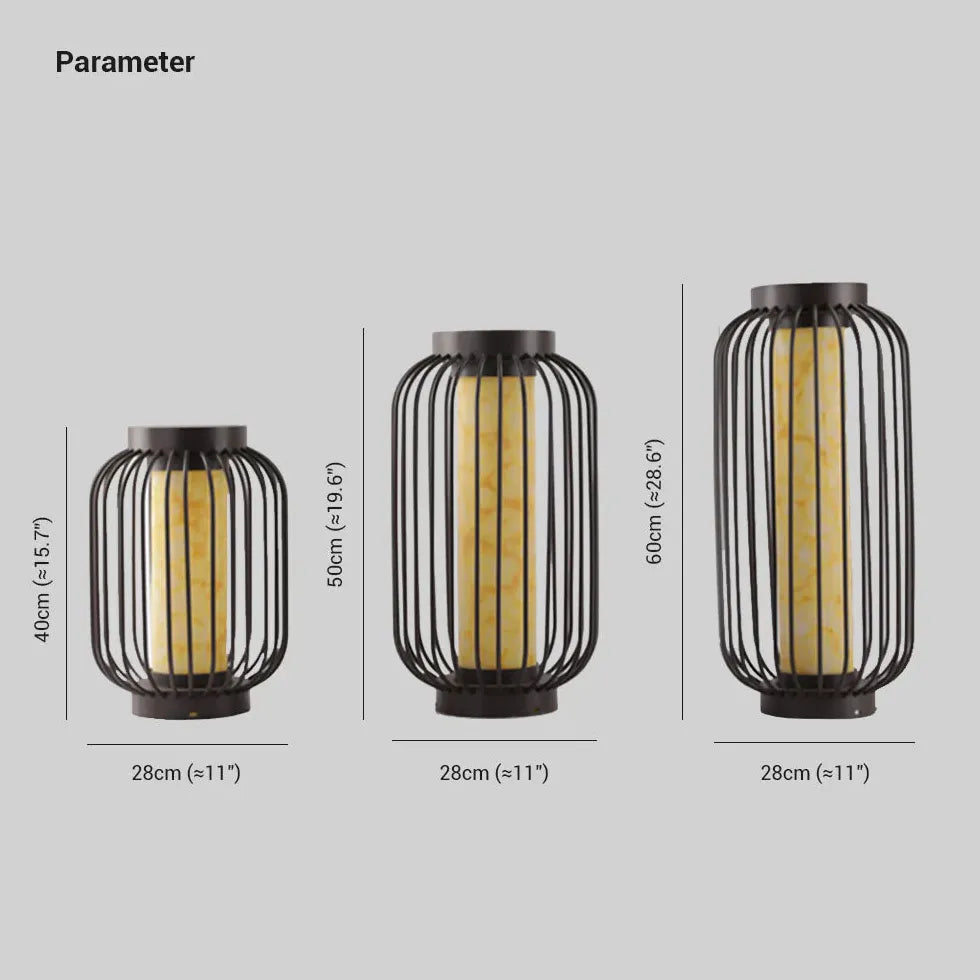 Brun Lyktcylinder Solcell Utomhus Golvlampa 