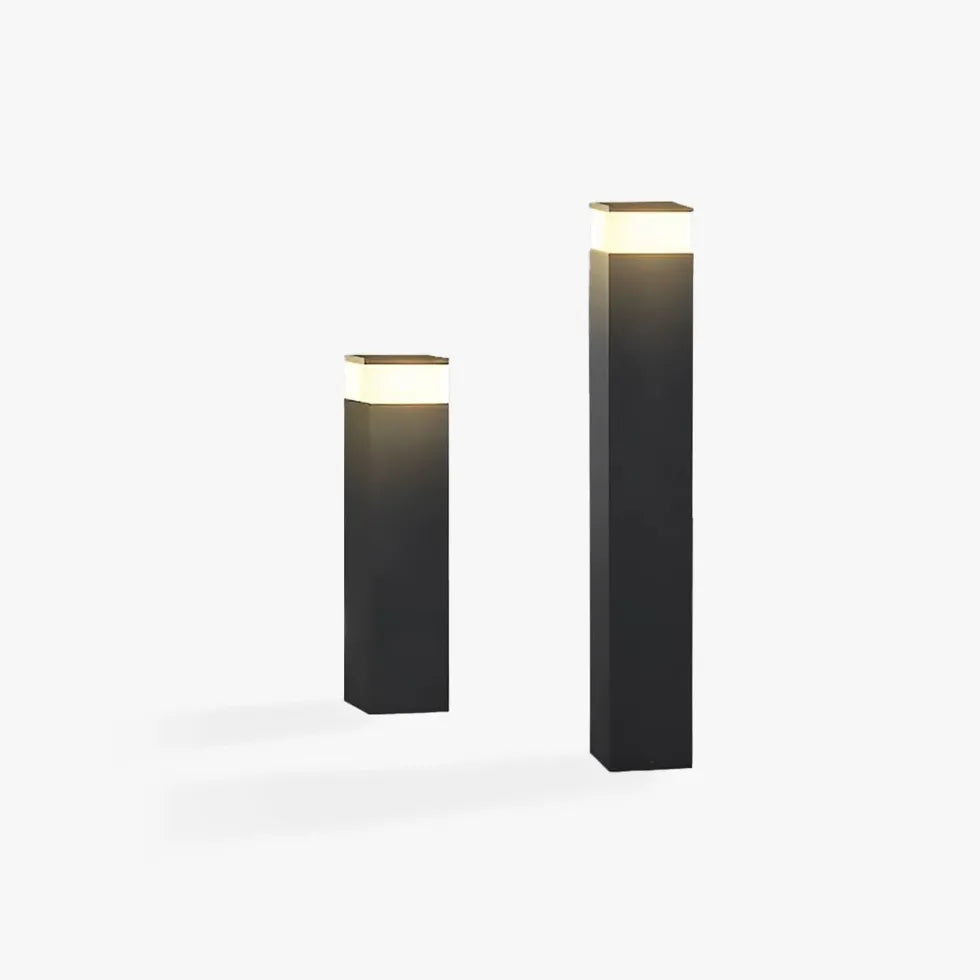 Cylindrisk Svart Trädgård Modern LED Stolplampa