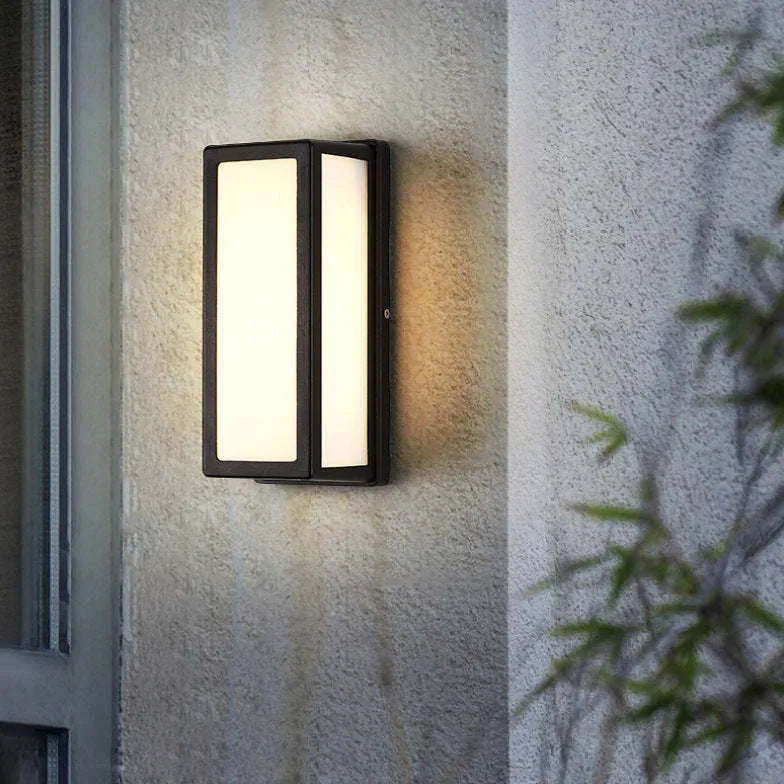 Rektangulär Svart Utomhus Vattentät Minimalistisk Vägglampa