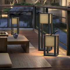 Lamell Cuboid Solcell Utomhus Golvlampa 