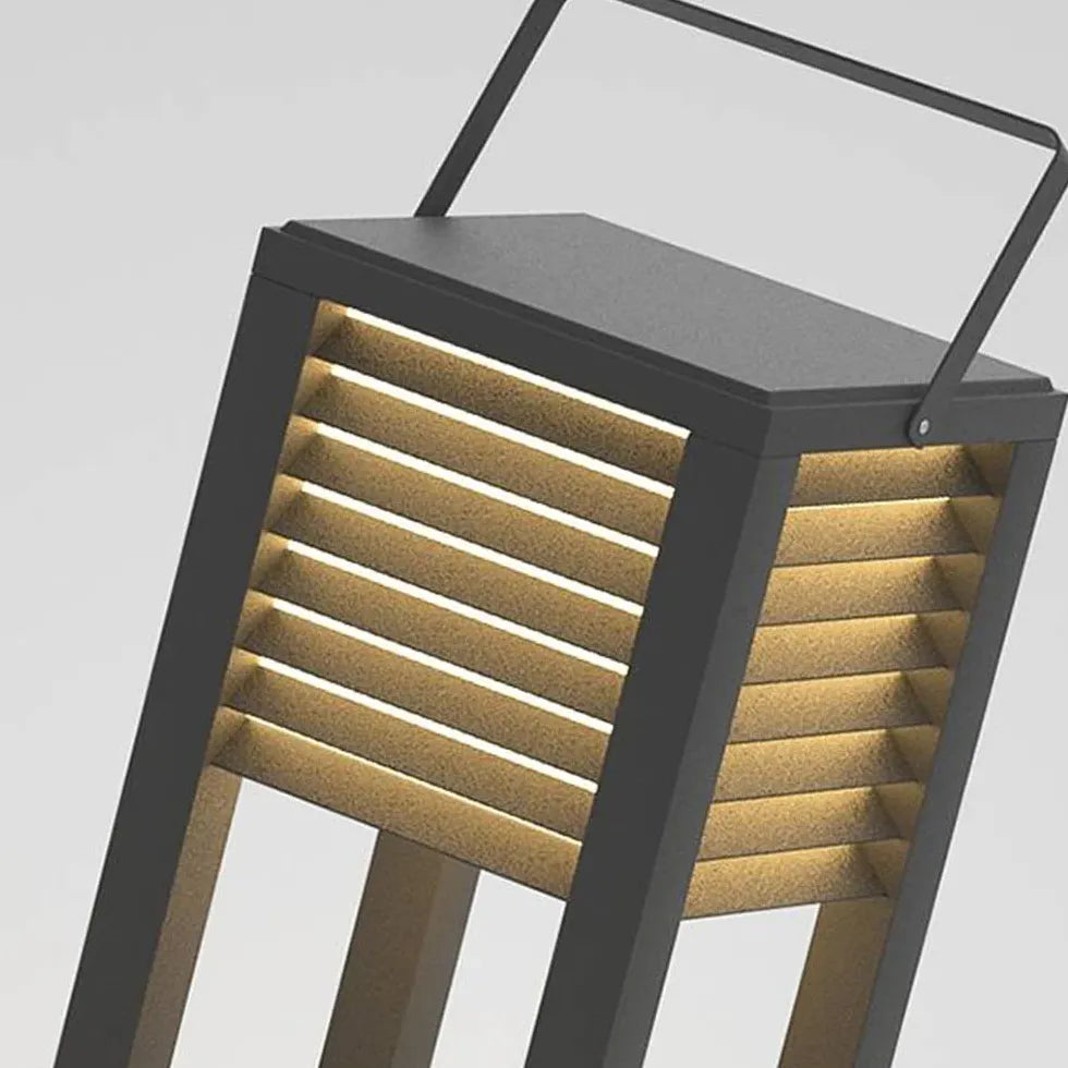Lamell Cuboid Solcell Utomhus Golvlampa 