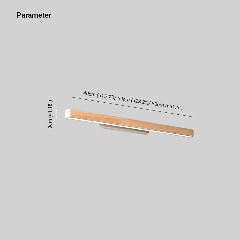 Minimalistisk Linjär Trä LED Spegelbelysning 