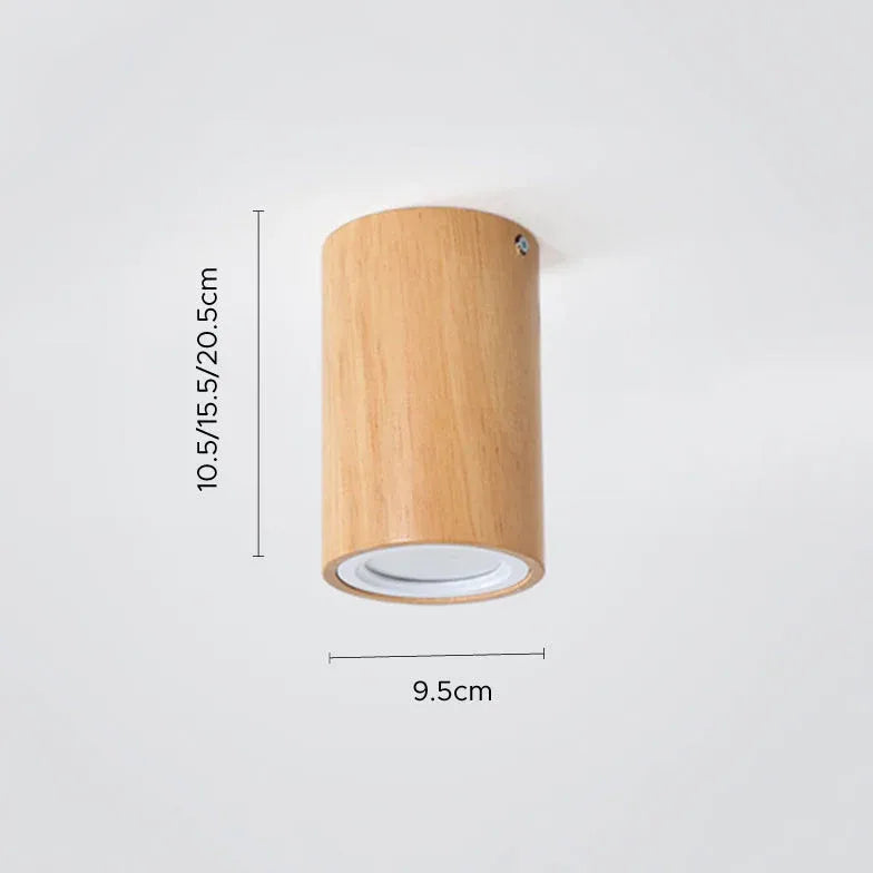 Cylindrisk Minimalistisk Trätaklampa För Korridor