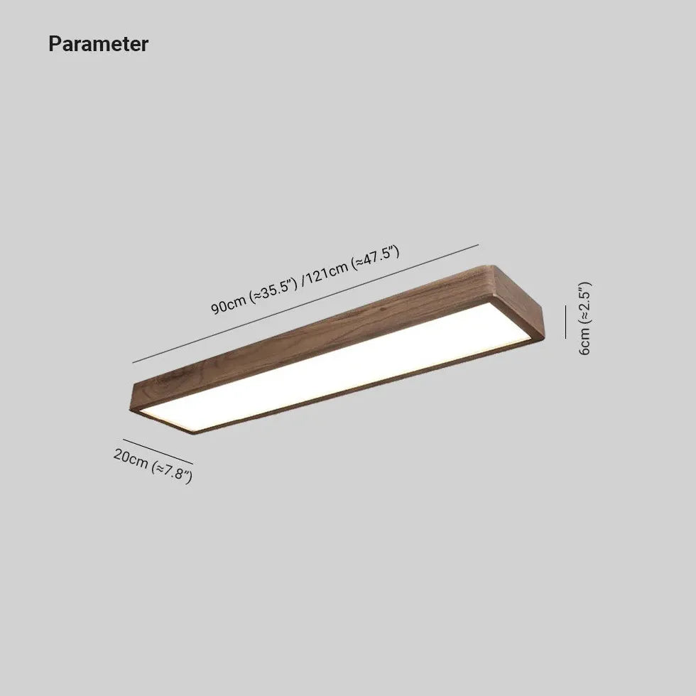 Retro Taklampa I Trä Rektangulär Enkel Design