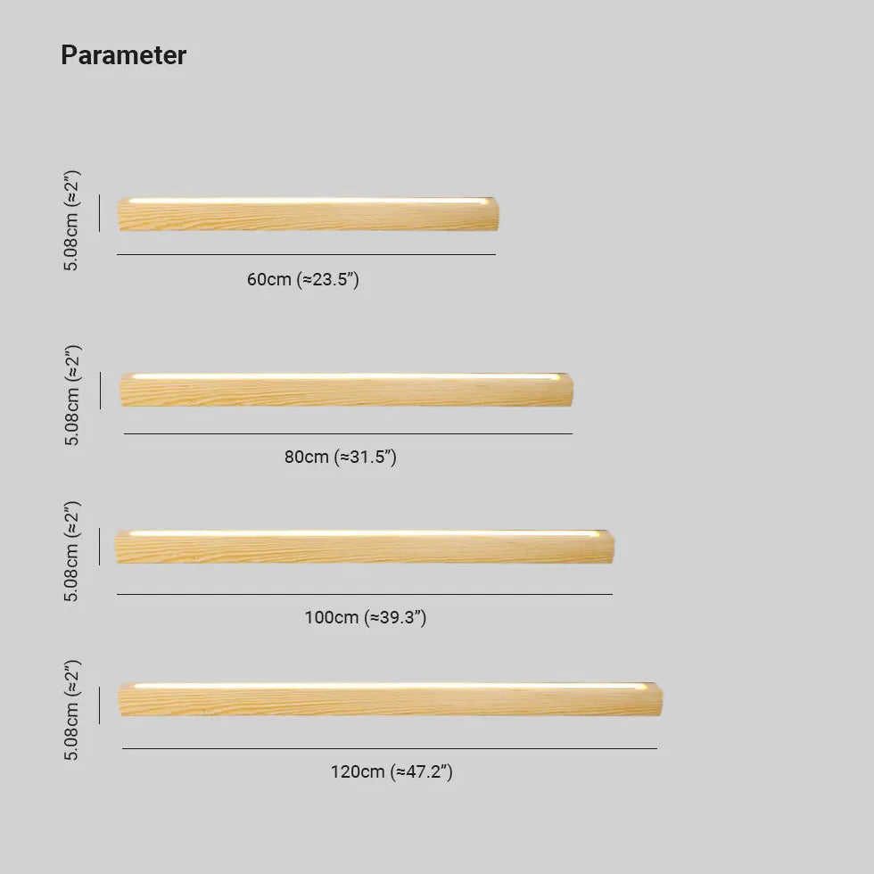 Brun Trä Linjär LED Modern Vägglampor 