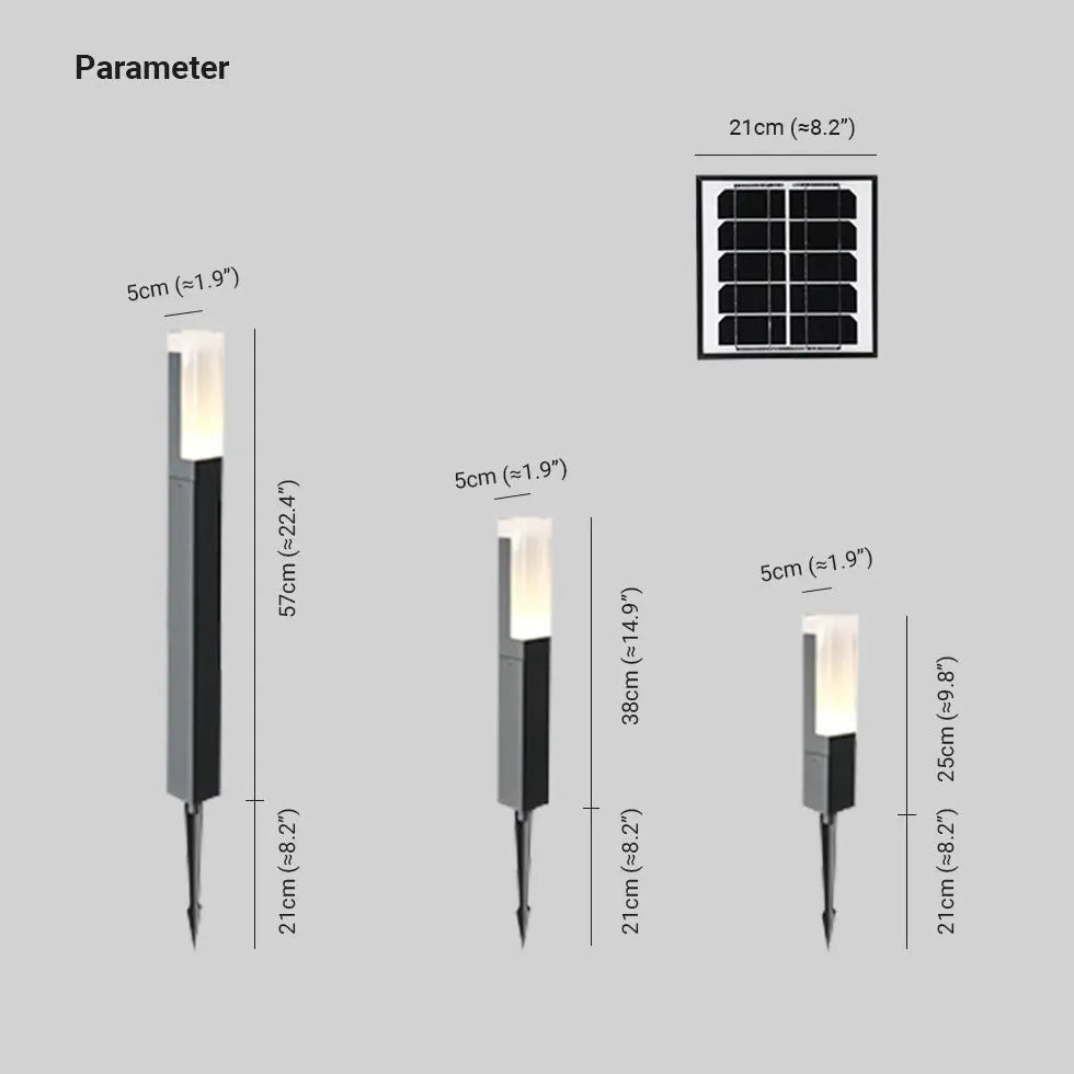 Modern Fyrkantig LED Solar Bollardlampor