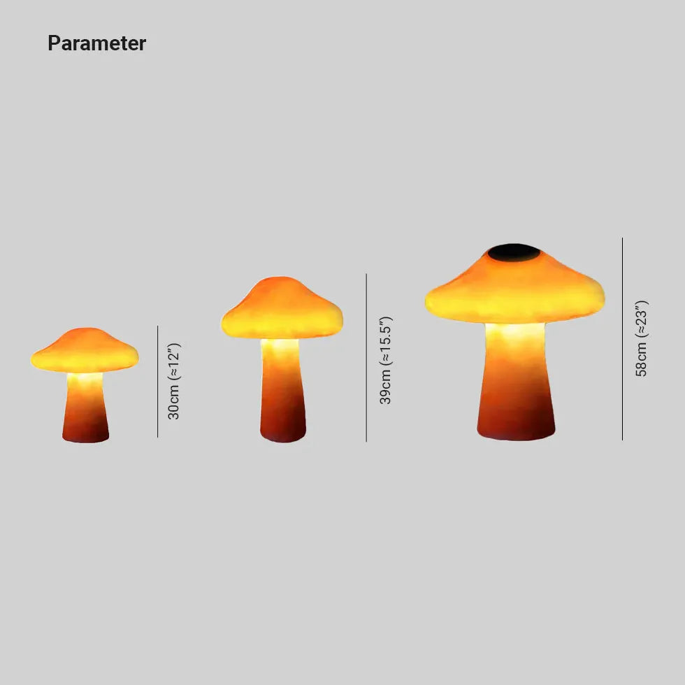 Orange Svampformad LED Utomhus Golvlampor 