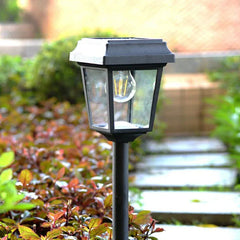 Lantern LED Glödlampa Solar Utomhus Bollardlampor 