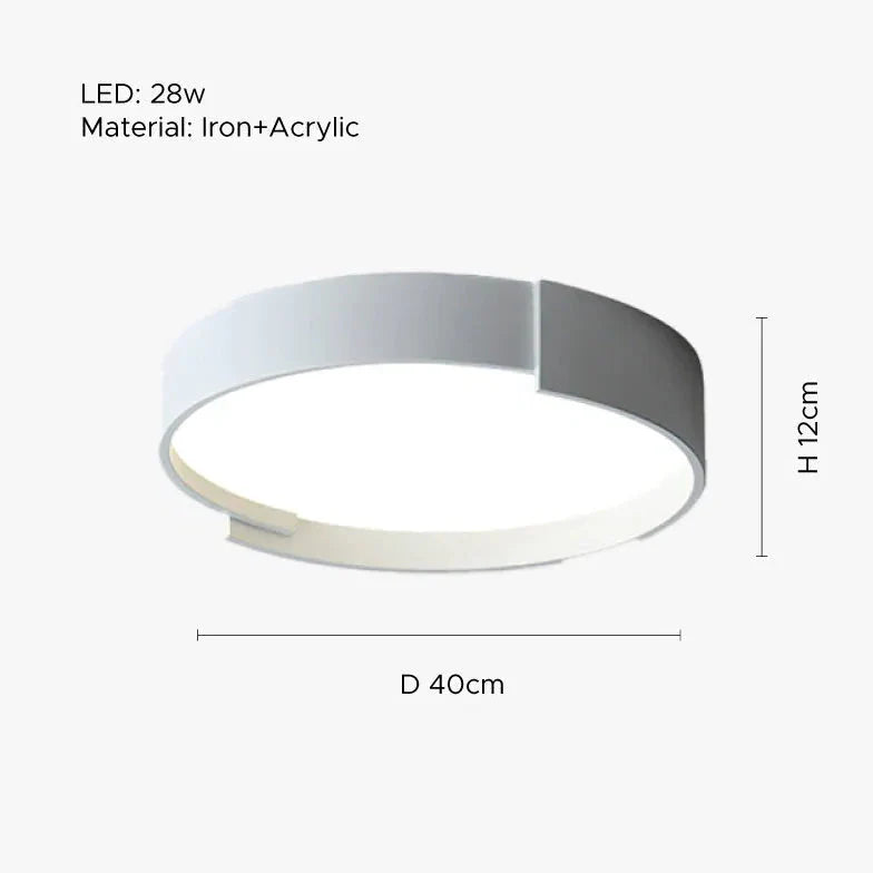 Notad Rund Minimalistisk Taklampa 