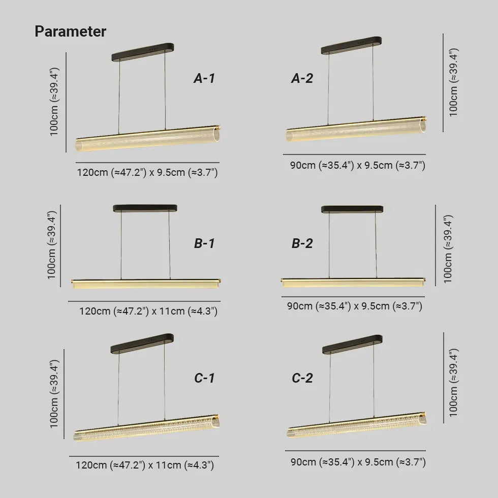 Akryl Cylinder Lång Remsa Minimalistisk Hänglampa