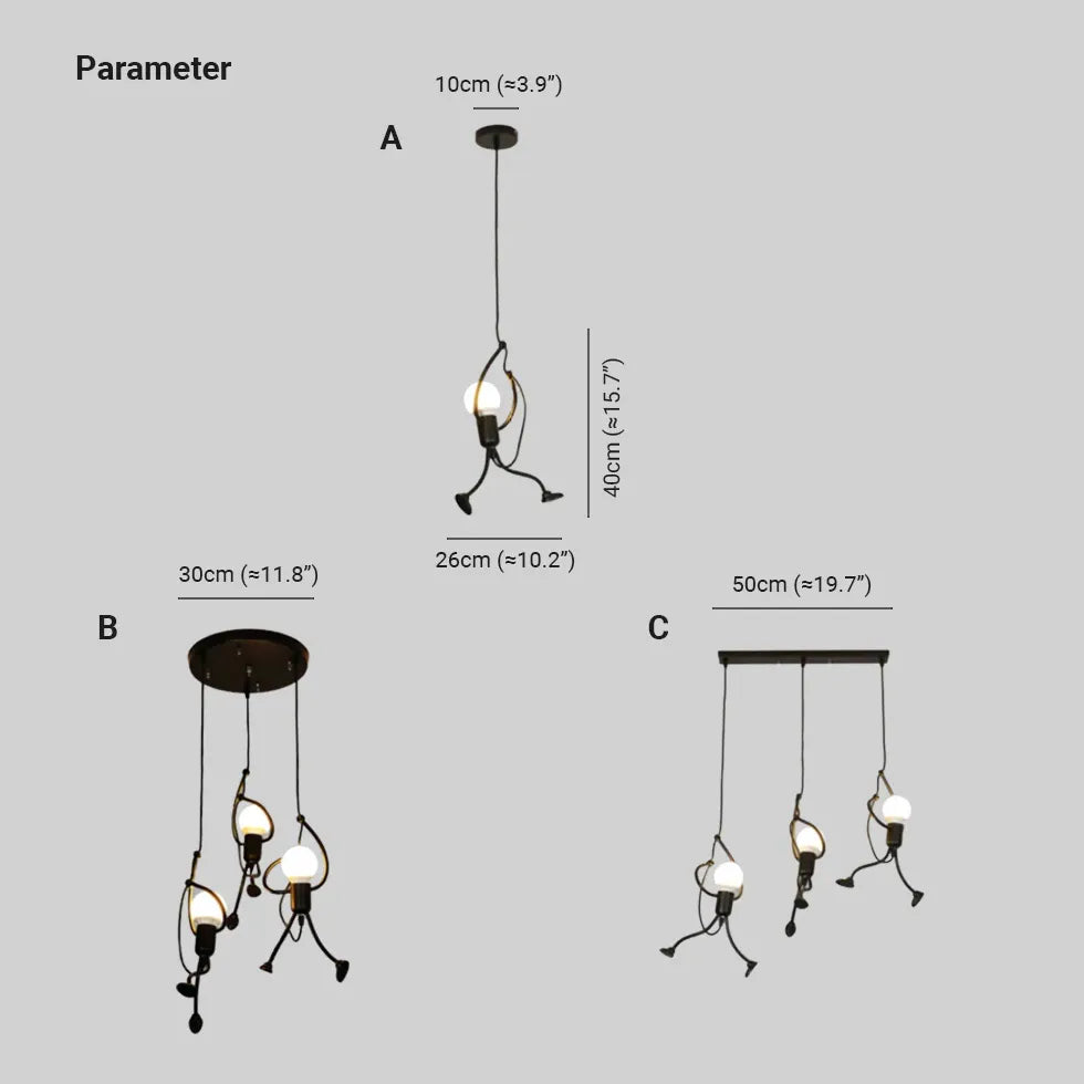 Förenklad Mänsklig Figur Sängbord Hänglampa Modern 