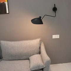 Svart Enkel Arm Justerbar Minimalistisk Golvlampa 