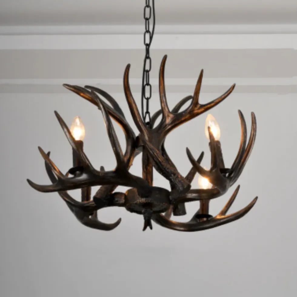 Vintage Multi-Head Wooden Chandelier Design