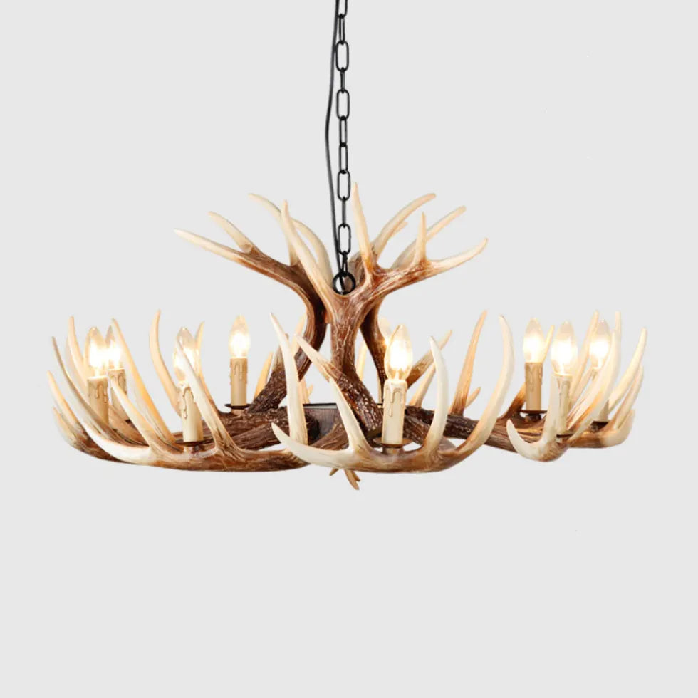 Vintage Multi-Head Wooden Chandelier Design