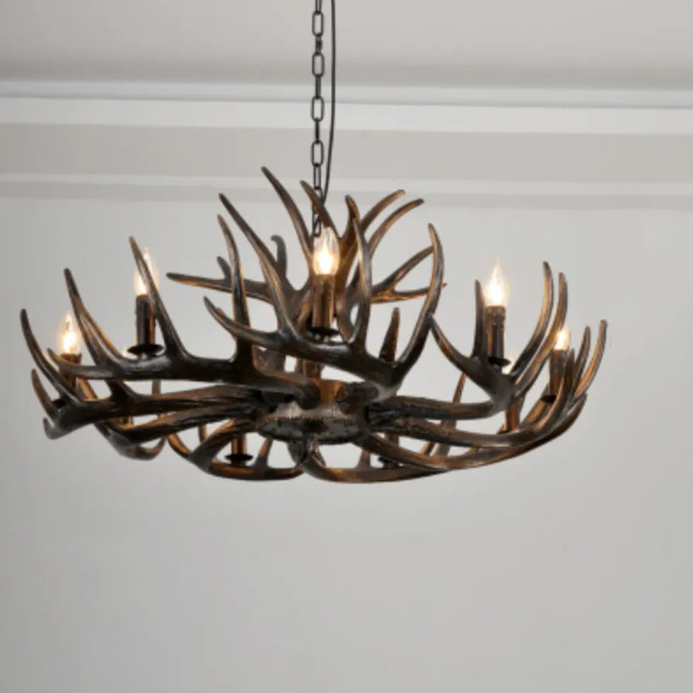 Vintage Multi-Head Wooden Chandelier Design