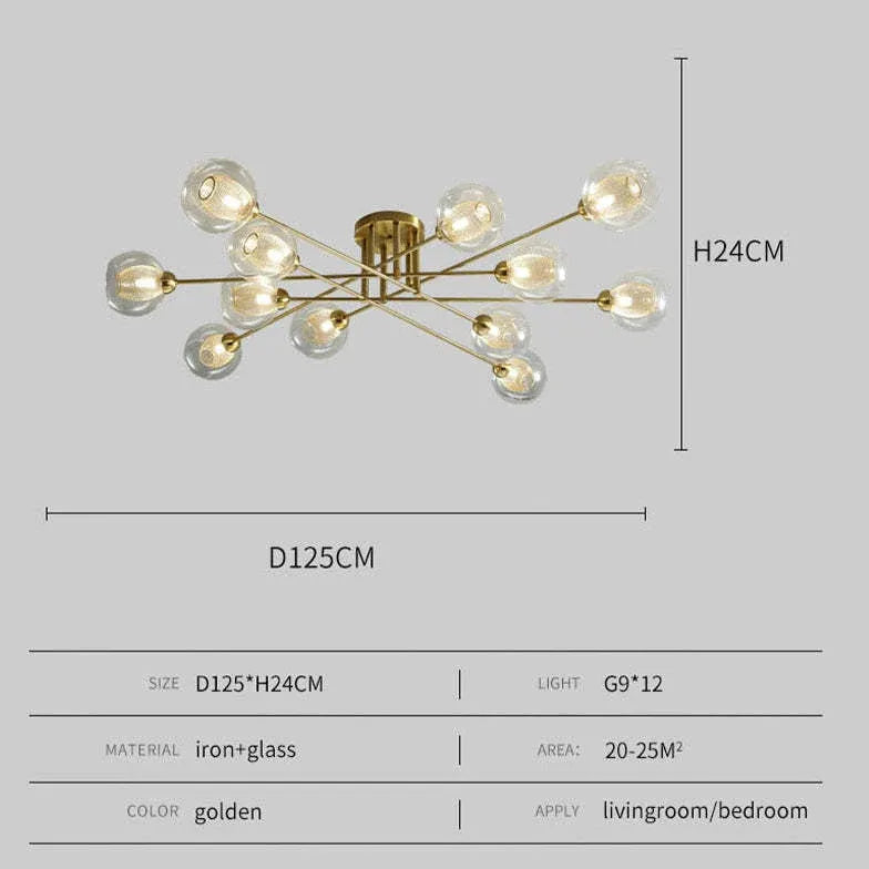 Valentina Industriell Glas Glob Taklampa LED