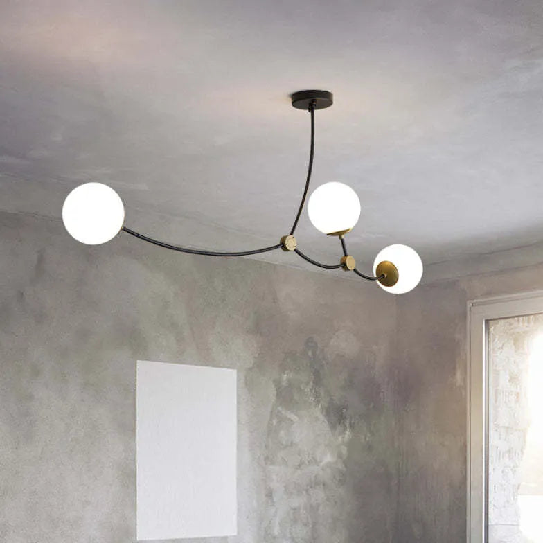 Modern Svart Lampadario med Grenar i Minimalistisk Stil 