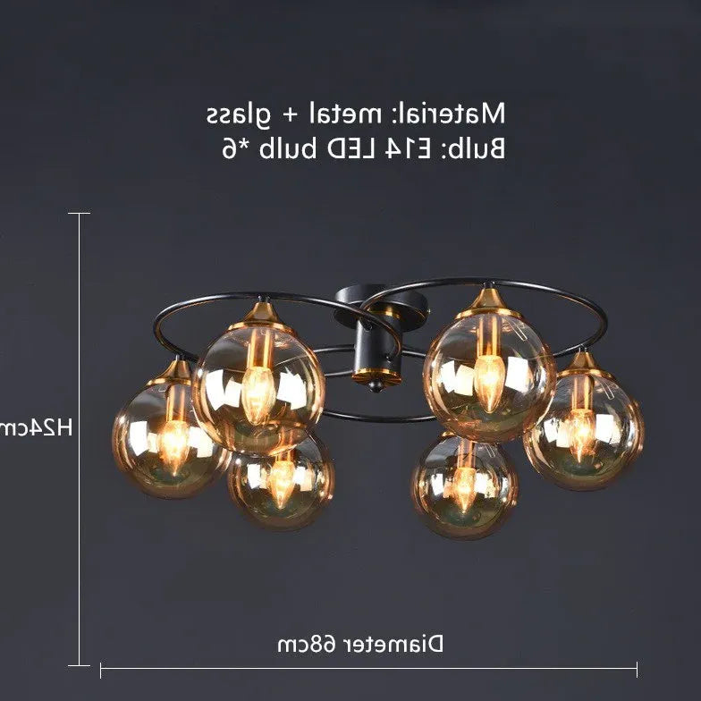 Rökt Industriellt Glas Infälld Takbelysning 